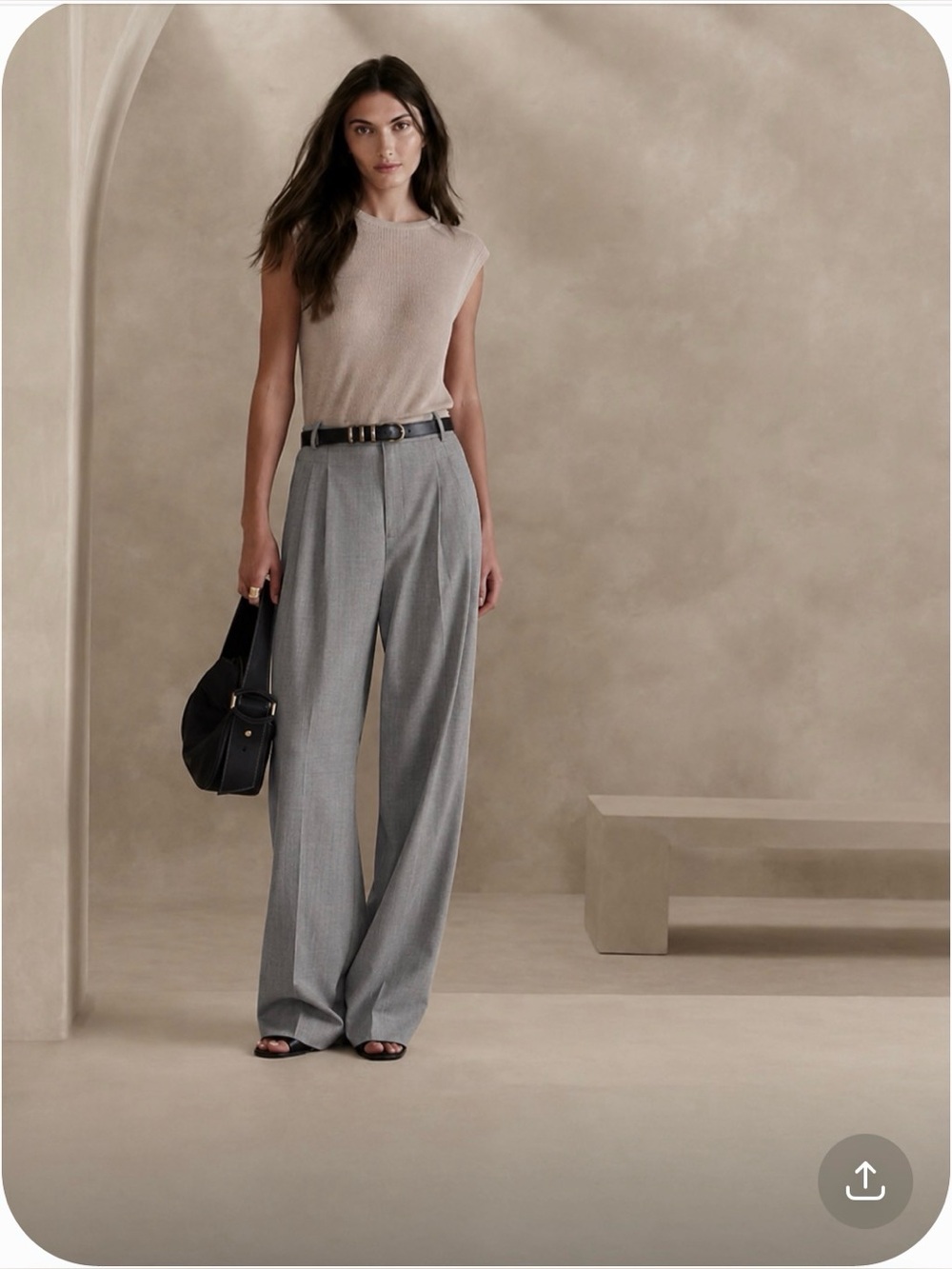 BR wool wide leg dress pants